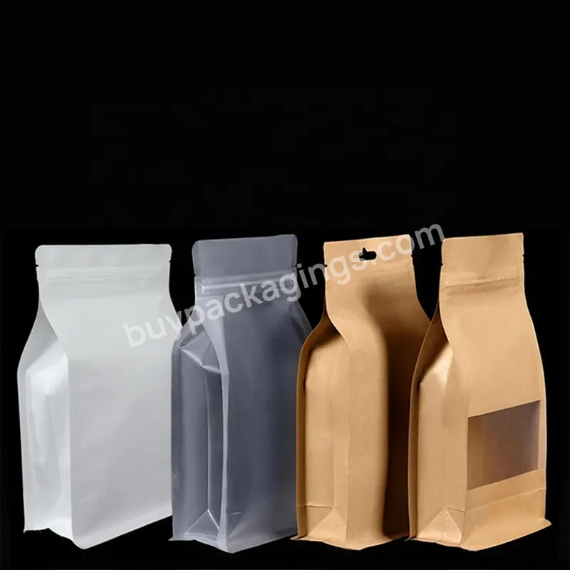 Custom Printed Biodegradable Compostable Disposable Kraft Paper Flat Bottom Coffee Beans Pouch Packaging Bags - Buy White Paper Bags,White Bag Packaging,White Kraft Paper Bag.