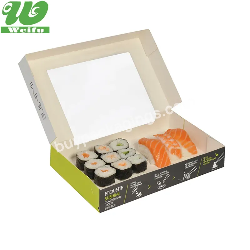 Custom Printed Black High Quality Cardboard Paper Sushi Togo To Go Takeaway Packaging Bento Box With Transparent Clear Window - Buy Sushi Box,Sushi Window Box,Custom Printed Black High Quality Cardboard Paper Sushi Togo To Go Takeaway Packaging Bento