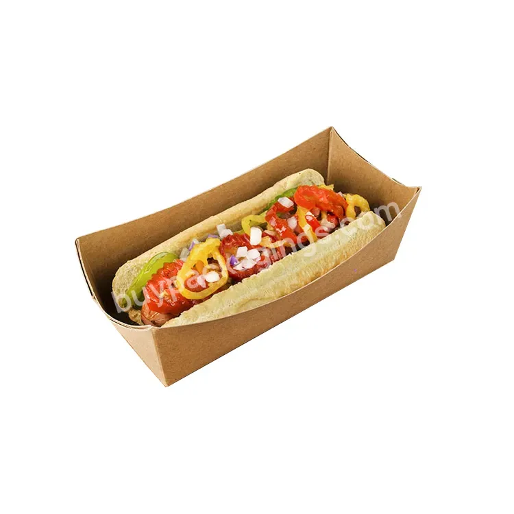 Custom Printed Compostable Disposable Kraft Packaging Paper Trays For Burger Cake Waffle Sushi Hot Dog Food Pulp Paper Boat Tray - Buy Paper Tray,Paper Food Tray,Disposable Paper Food Trays.