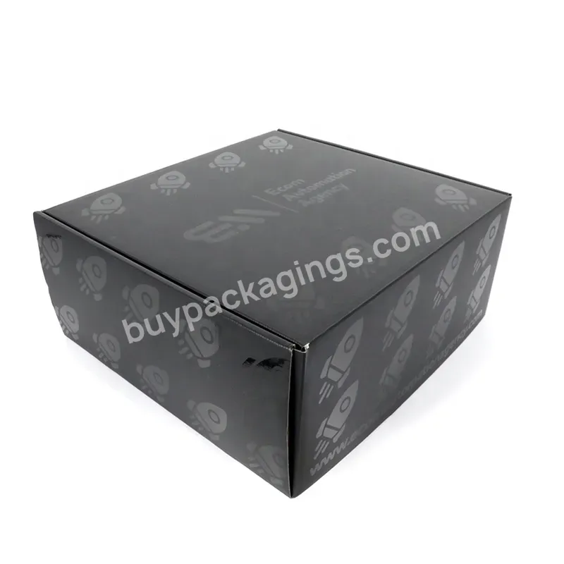 Custom Printed Corrugated Shipping Box E-commerce Carton Black Mailer Box Cardboard Packaging - Buy Logo Printing Shoes And Clothes Packaging Box,Gift Packaging Box Kraft Box,Apparel Packaging Box Wedding Gown Box.