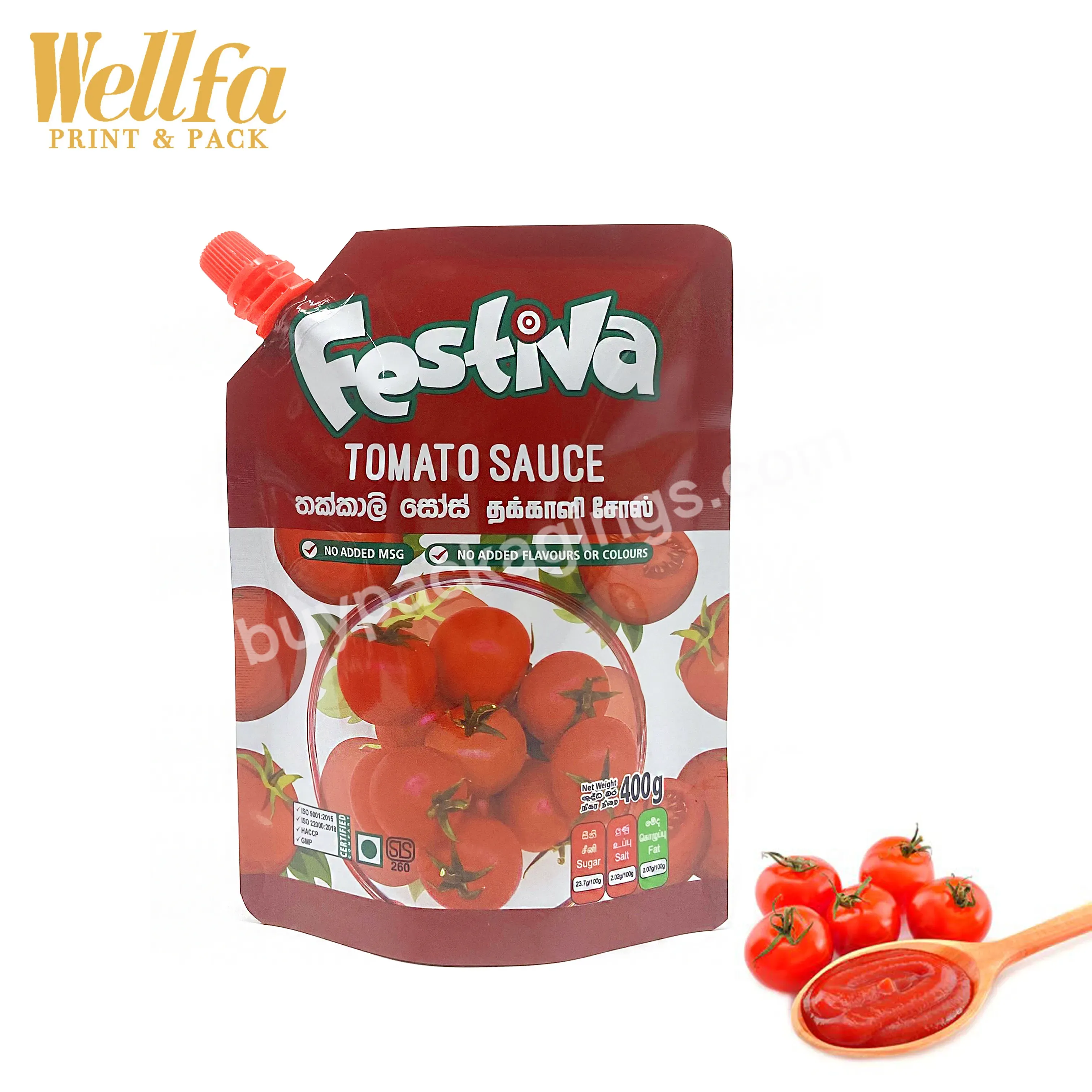Custom Printed Doypack Small Ketchup Paste Liquid Plastic 121 Degree Retort Pouches Stand Up Tomato Sauce Spout Pouch - Buy Oem Manufacturer Ketchup Paste Bag Liquid Tomato Sauce Aluminum Foil Spout Pouch,Custom Printed Stand Up Food Grade Package To