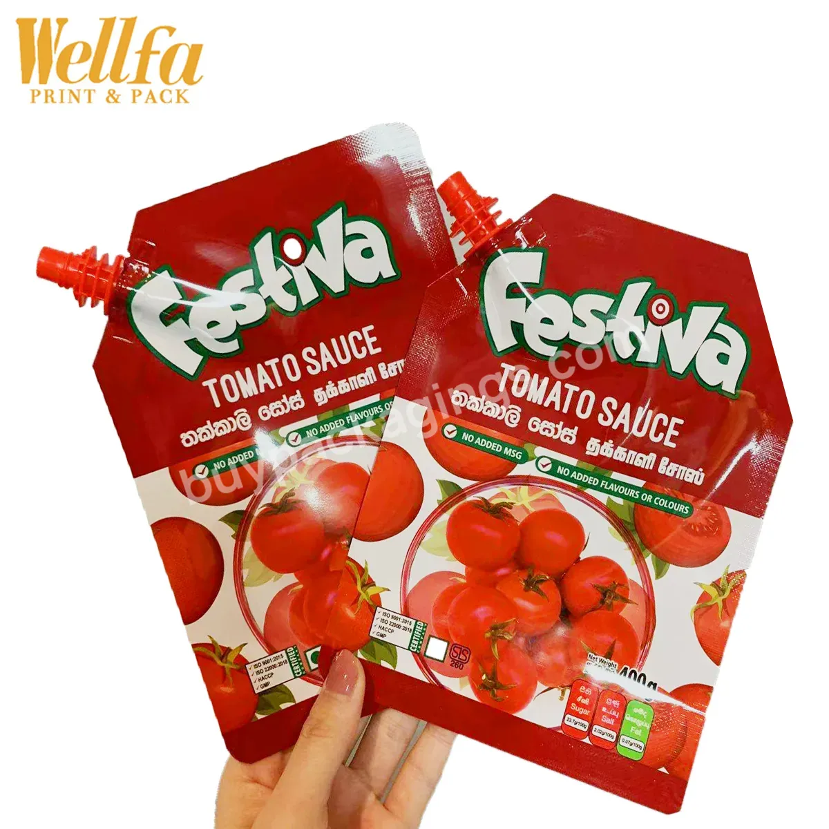 Custom Printed Doypack Small Ketchup Paste Liquid Plastic 121 Degree Retort Pouches Stand Up Tomato Sauce Spout Pouch - Buy Oem Manufacturer Ketchup Paste Bag Liquid Tomato Sauce Aluminum Foil Spout Pouch,Custom Printed Stand Up Food Grade Package To