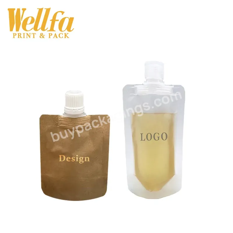 Custom Printed Eco Friendly Biodegradable Soap Body Oil Lotion Cosmetic Stand Up Bags Waterproof Liquid Kraft Paper Spout Pouch - Buy Refill Spout Pouch Plastic Spout Liquid Pouches,Biodegradable Matte Shower Gel Detergent Refillable Empty Squeeze Po
