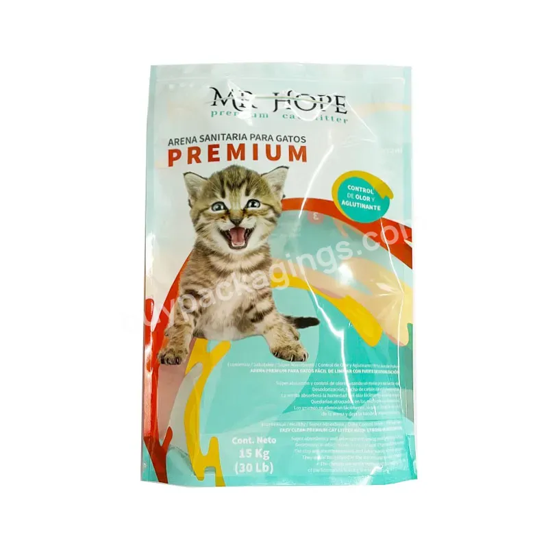 Custom Printed Empty 5kg Tofu Cat Litter Sand Plastic Packaging Mylar Stand Up Bag With Window - Buy Cat Litter Bag,Cat Litter Packaging,Self Standing Plastic Pet Food Packaging Bags.