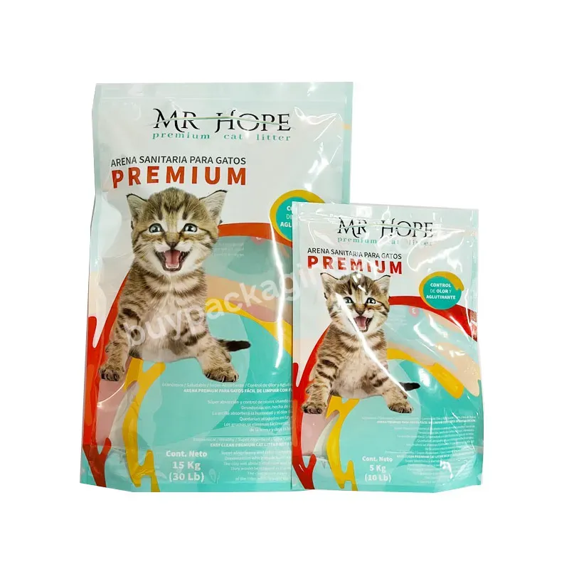 Custom Printed Empty 5kg Tofu Cat Litter Sand Plastic Packaging Mylar Stand Up Bag With Window - Buy Cat Litter Bag,Cat Litter Packaging,Self Standing Plastic Pet Food Packaging Bags.