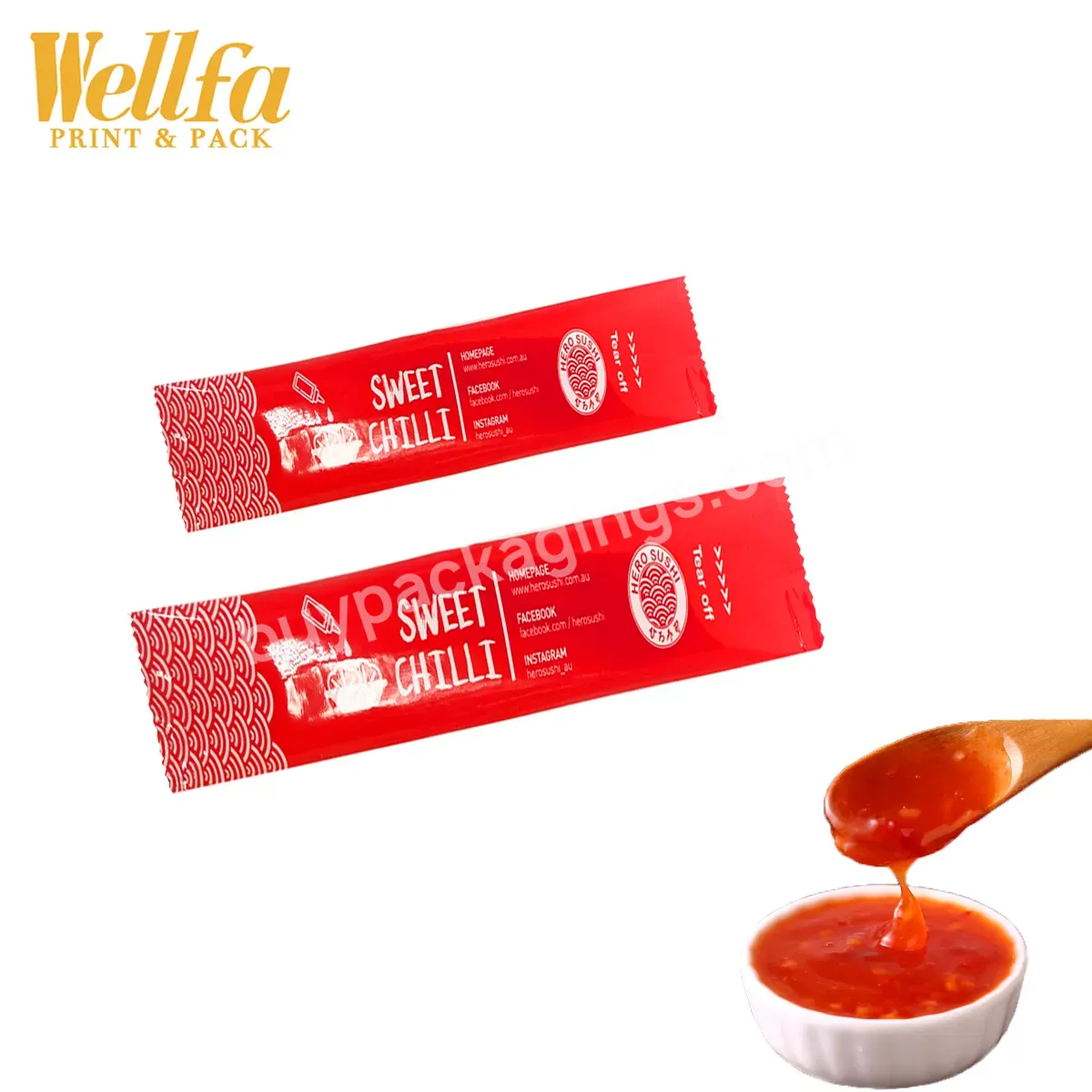 Custom Printed Food Grade Ketchup Packing Plastic Roll Film Tomato Paste Pouch Empty Small Soy Chili Hot Sauce Sachet Packaging - Buy Chili Hot Soy Tomato Sauce Sachet Packaging,Custom Printed Chili Spice Tomato Soya Sauce Sachets Aluminium Foil Plas