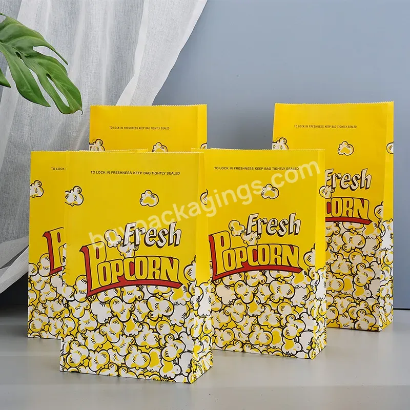 Custom Printed Food Grade Popcorn Food Paper Bag Custom Logo Food Take Paper Bag - Buy Popcorn Bags Custom Logo Printed,Popcorn Bags Custom Logo,Food Grade Popcorn Paper Bag.