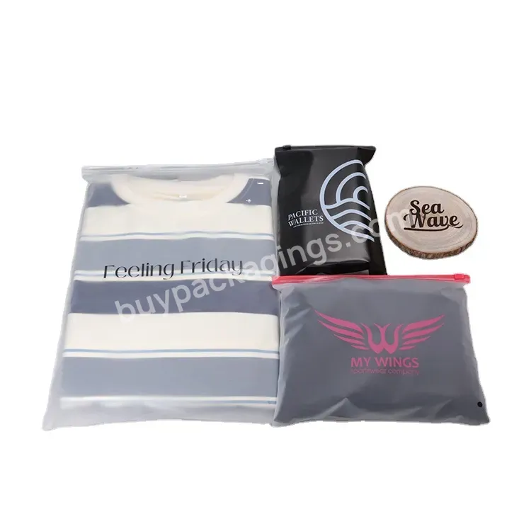 Custom Printed Frosted Pvc Resealable Ziplock T-shirt Plastic Bag Zipper Bags For Clothing Packaging - Buy Custom Printed Ziplock Bags,Zipper Bags For Clothing Packaging,Zip Bags Ziplock.