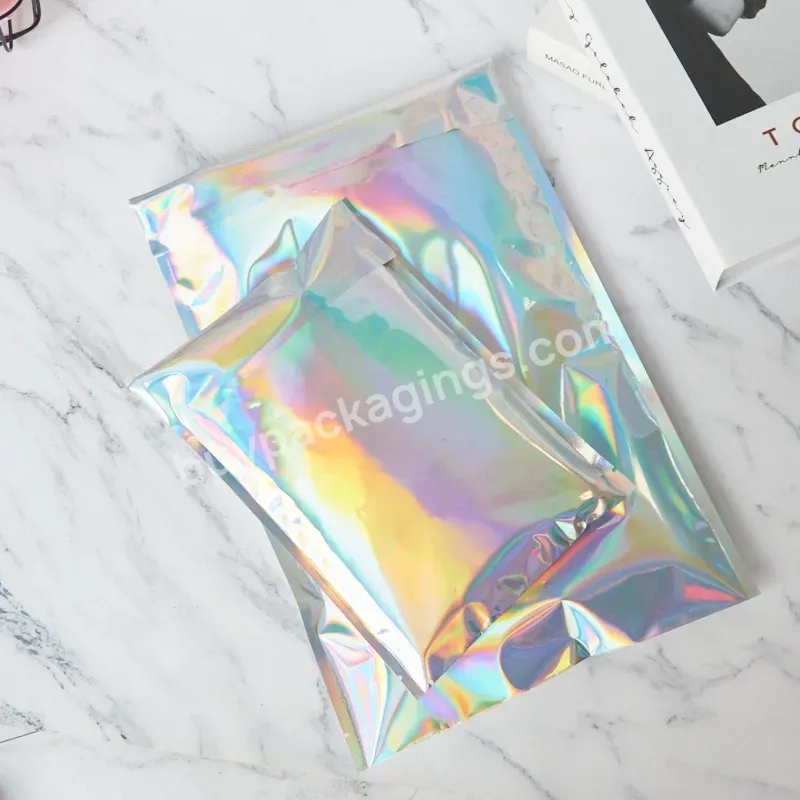 Custom Printed Holographic Metallic Shipping Envelope Packaging Mailer Courier Envelopes Poly Bag For Package