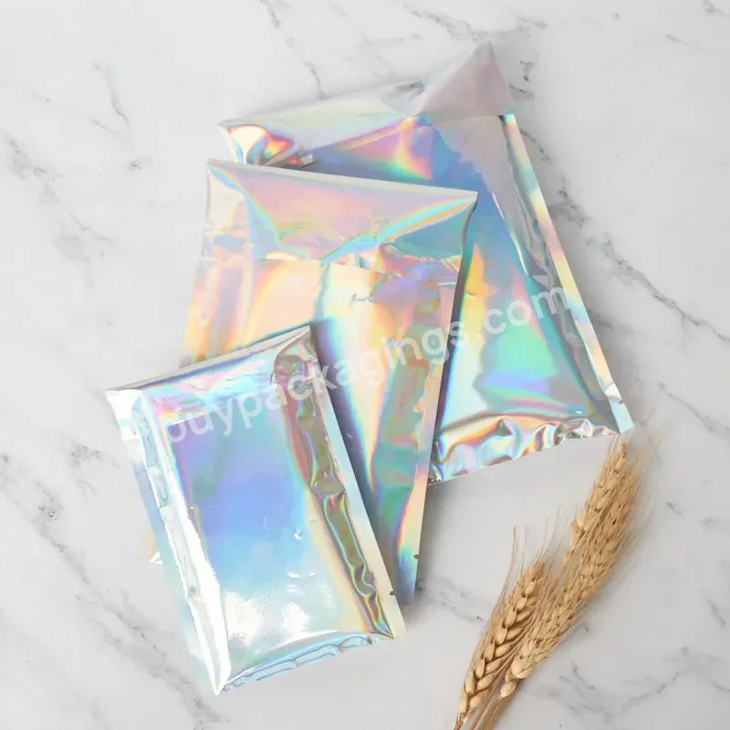 Custom Printed Holographic Metallic Shipping Envelope Packaging Mailer Courier Envelopes Poly Bag For Package - Buy Holographic Metallic Shipping Envelope Bag,Mailer Courier Envelopes Poly Bag,Custom Shipping Envelope Packaging Bag.
