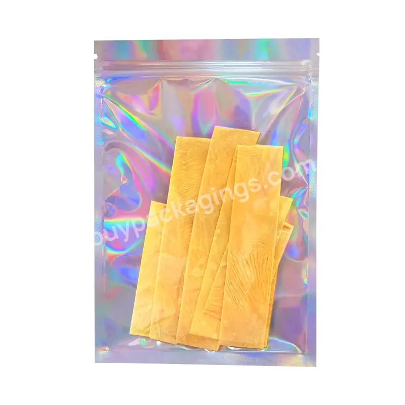 Custom Printed Holographic Mylar Foil Resealable Self Seal Zipper Bag For Christmas Gifts - Buy Custom Bag Mylar Holographic Pouch,Plastic Zipper Bags,Christmas Self-sealing Gift Bag.