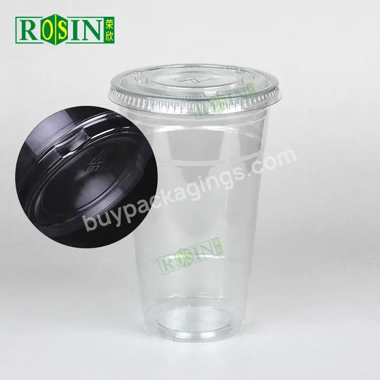 Custom Printed Juice Cup 12oz 16oz 20oz 24oz Plastic Tea Cup Take Away Disposable Plastic Cup