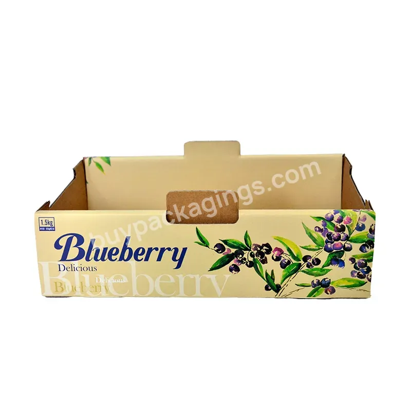 Custom Printed Large Square Corrugated Cardboard Box Stackable Apple Mango Blueberry Fruit Vegetable Display Tray Packaging Box - Buy Custom Printed Large Square Corrugated Cardboard Box Stackable Apple Mango Blueberry Fruit Vegetable Display Tray Pa
