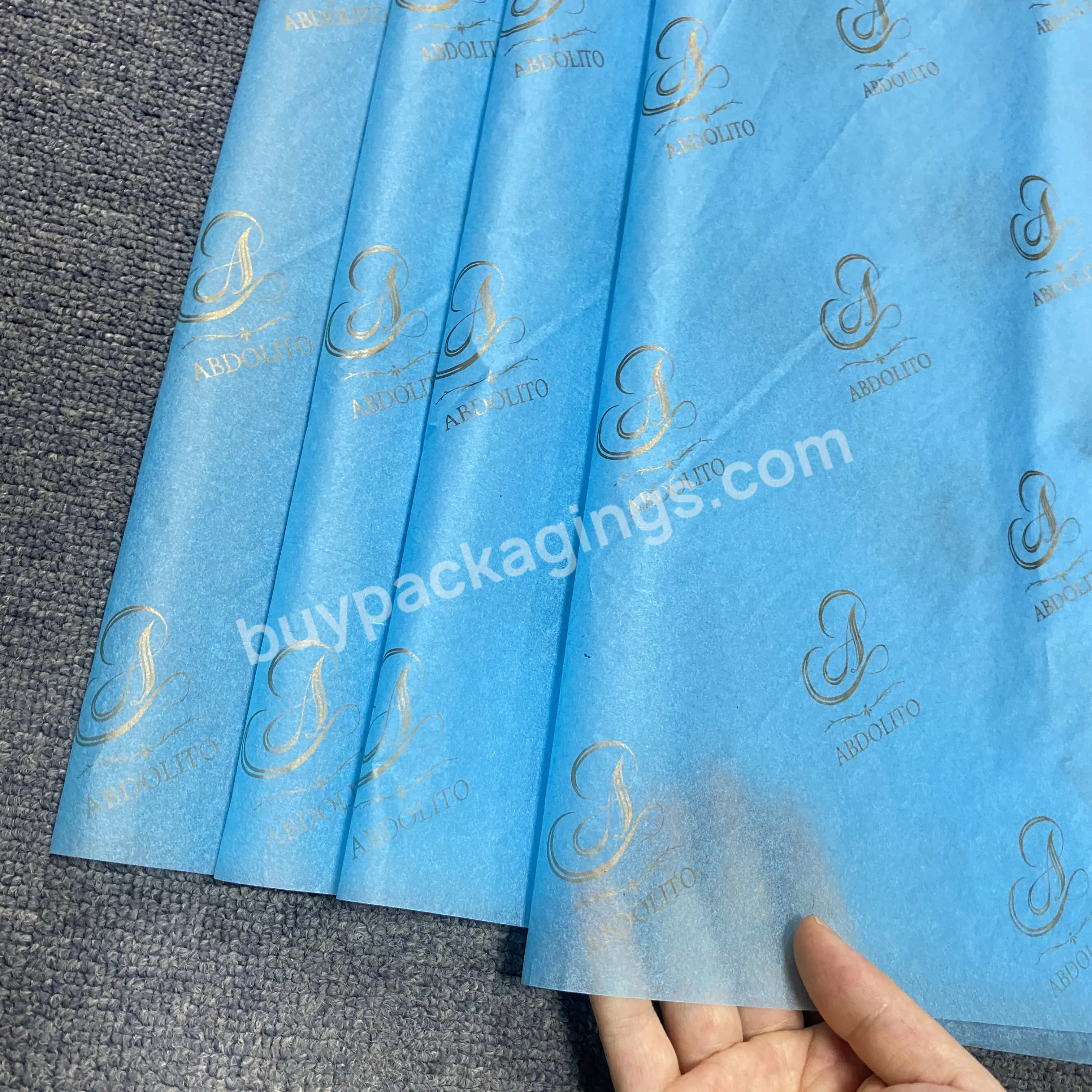 Custom Printed Logo 17g Tissue Gift Paper Wrapping Paper Packaging Paper - Buy Wrapping Clothing/flower/gift Tissue Paper,Multiple Color Options,Customized Logo And Size.