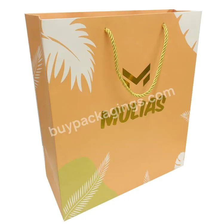 Custom Printed Logo Luxury sac en papier Matt Black Shopping Paper Gift Bags Packaging With Ribbon Handle