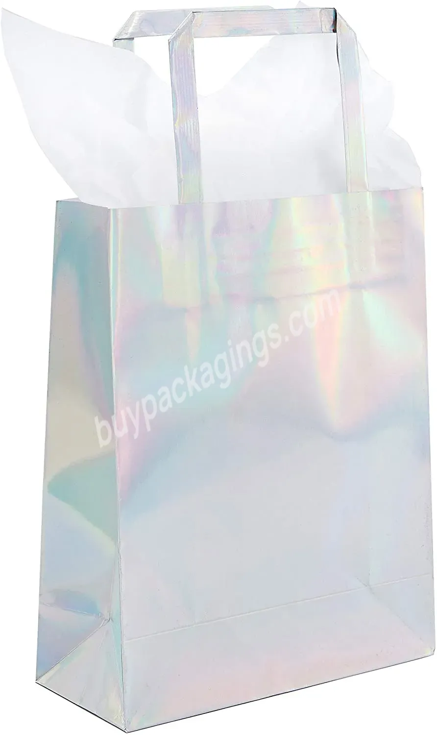 Custom Printed Logo Retail Boutique Shopper Tissue Xmas Christmas Theme Candy Full Colour Laser Paper Bag Hologram - Buy Xmas Paper Bag,Laser Paper Bag,Custom Paper Bag Hologram.