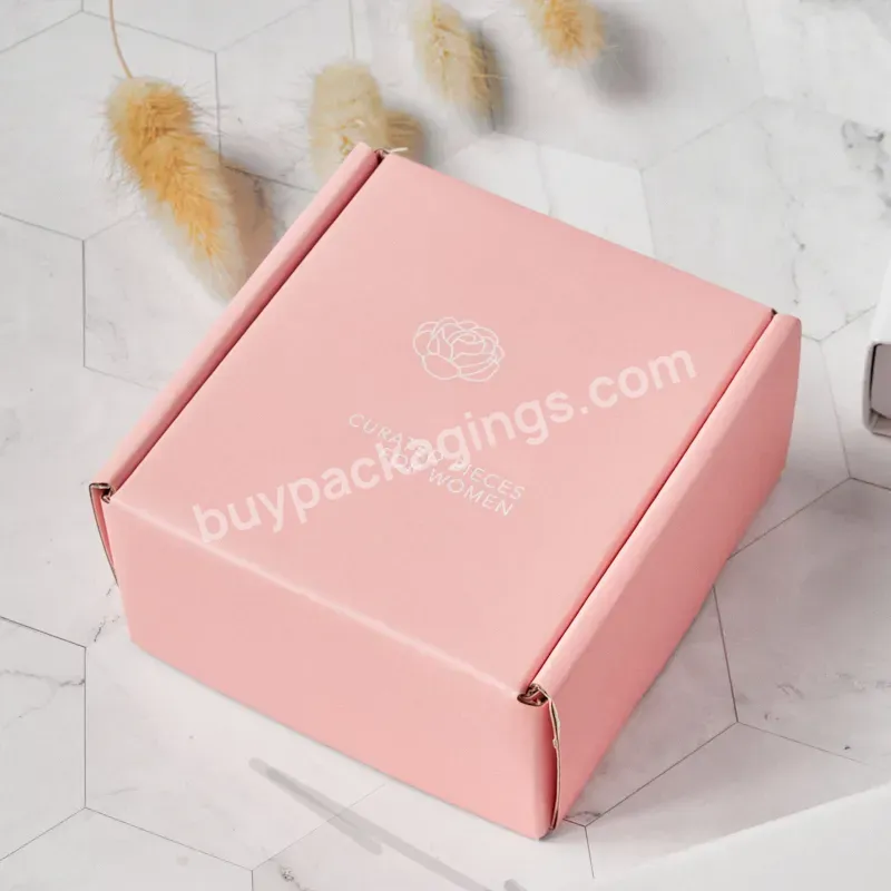 Custom Printed Logo Small Pink Paper Packaging Shipping Boxes Mailer Corrugated Paperboard Packaging Box - Buy Corrugated Paperboard Box,Packaging Shipping Boxes,Small Pink Paper Packaging Boxes.