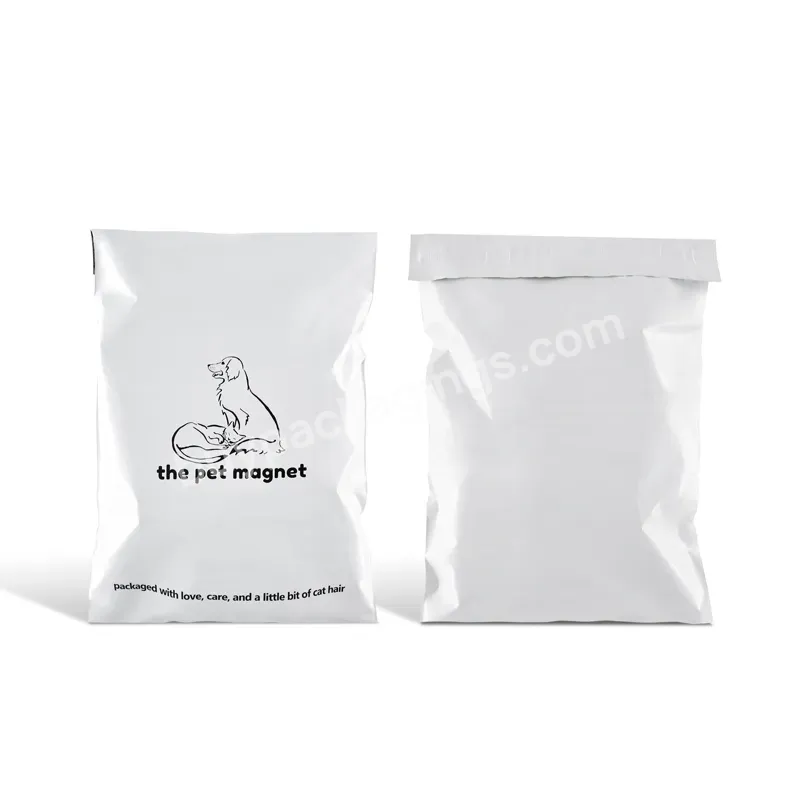 Custom Printed Logo White Poly Mailer Envelope Plastic Package Mailing Bags For Pet Grooming Products - Buy Plastic Package Mailing Bag,Custom Poly Bags For Clothing,Custom Printed Mailer.