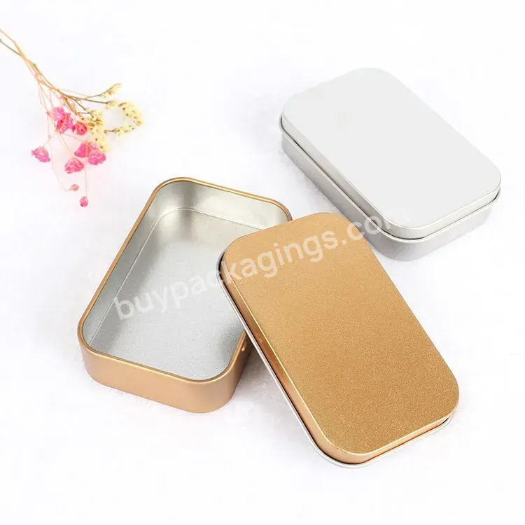Custom Printed Matte Finish Metal Empty Cake Gift Storage Packaging Containers Rectangular Tin Box With Lid