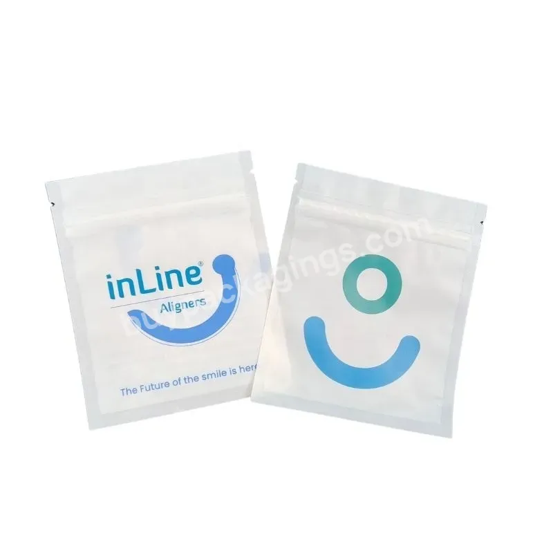 Custom Printed Mylar Transparent Clear Medicine Packaging Plastic Bags With Reusable Ziplock Bags For Teeth Clear Aligners