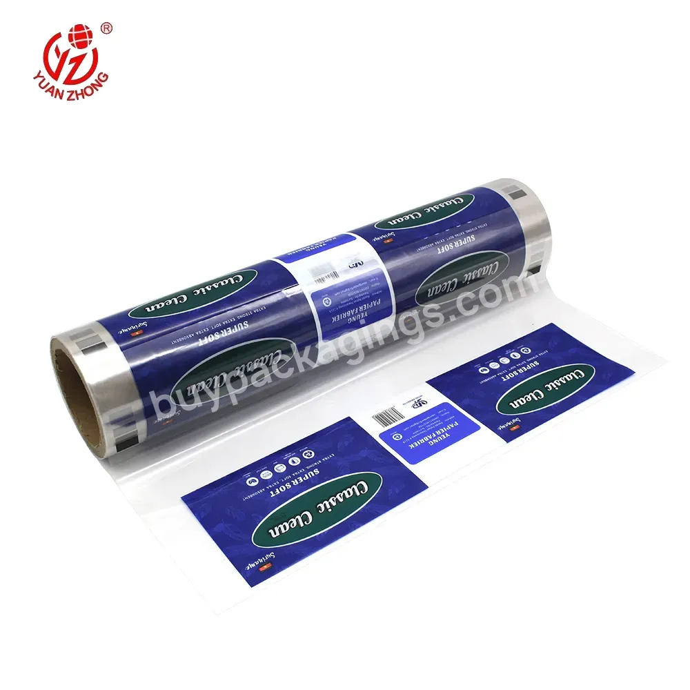 Custom Printed Pe Plastic Packaging Film For Toilet Paper Roll/ Tissue Wrapping Paper Packaging Roll Film - Buy Pe Film,Custom Tissue Paper Packaging,Pe Plastic Film.