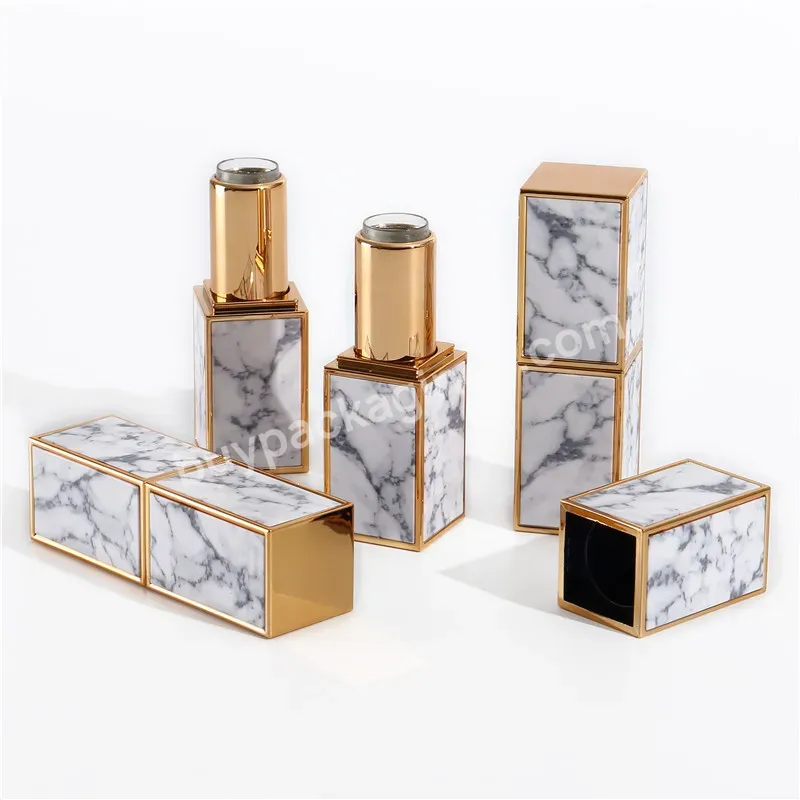 Custom Printed Personalized Empty Lipstick Tubes Wholesale Refillable Marble Color Octagonal Unique Shape Cosmetic Lipstick Tube - Buy Make Your Own Stock Wholesale Container Tube Logo Lipstick Case Square Empty Lipstick Tube Packaging Cosmetics,1/6