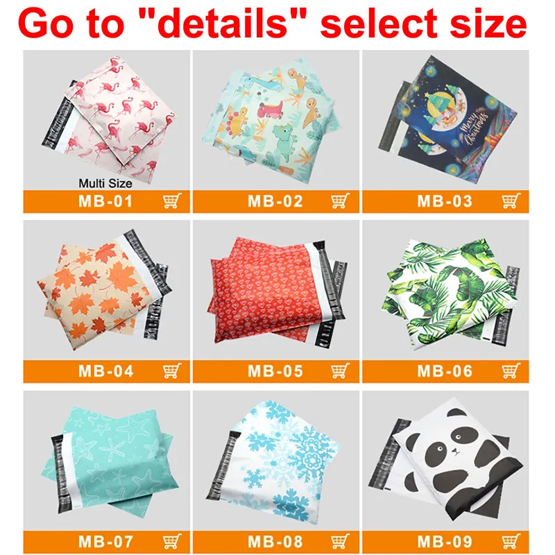 Custom  Printed Plastic Courier Shipping Delivery Messenger Flyer Clothing Packaging Poly Mailers Mailing Bag