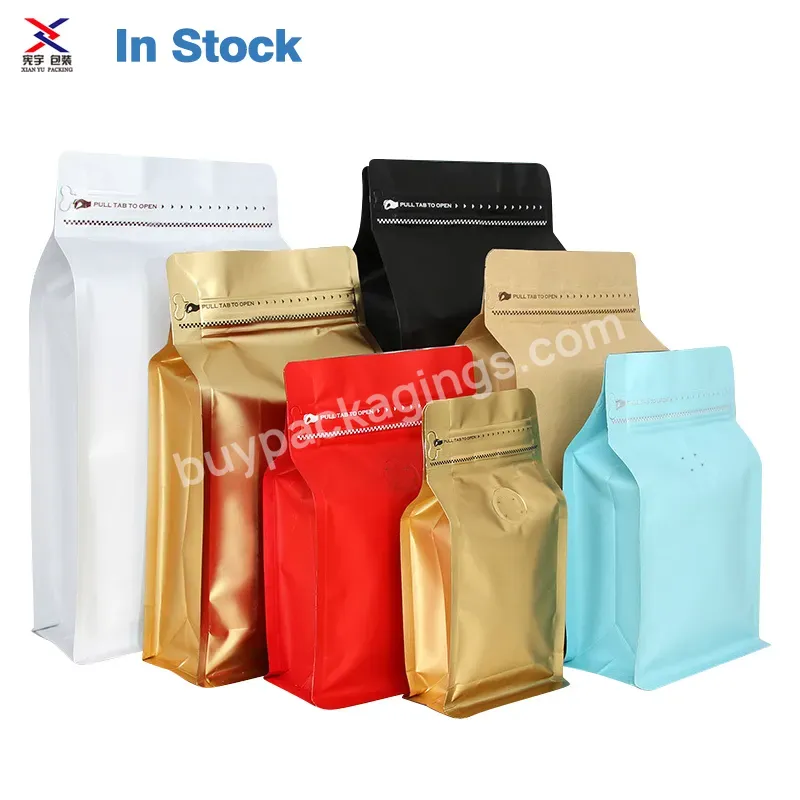 Custom Printed Recyclable Logo Resealable Ziplock Stand Up Foil Block Pouches Flat Bottom Side Gusset Coffee Bag - Buy Snack Food Bag With Valve And Zipper,Flat Bottom Coffee Packaging Bag With Valve,Colorful Resealable Zipper Bag.