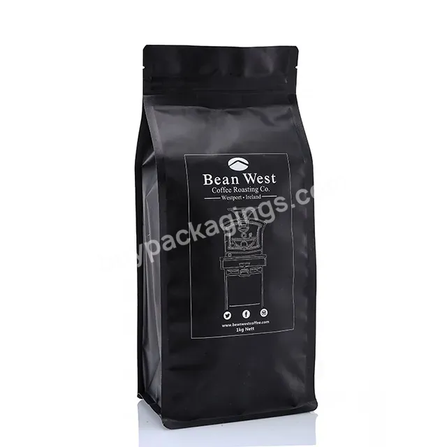 Custom Printed Recyclable Matte Black Foil Standing Box Tea Packaging Bag 250g Coffee Pouch With Valve - Buy 1000g Coffee Pouch,Eco Recycle Biodegradable Plain Scrub Coffee Beans Pouch With Zipper,Pink Box Bottom Kraft Paper Standing Drip Coffee Powd