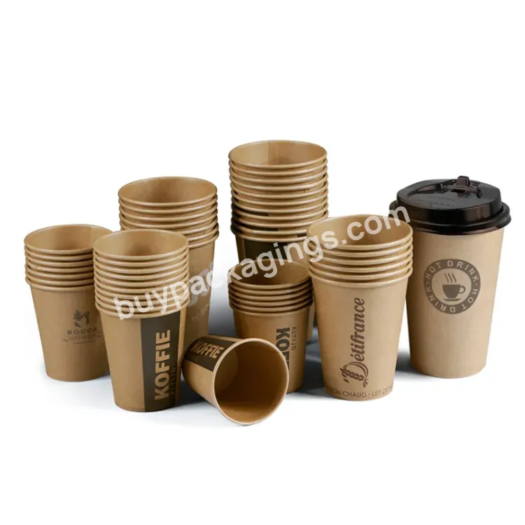 Custom Printed Recycle Paper Cups Hot Friendly Paper Cup Single/double Wall Cups For Shops