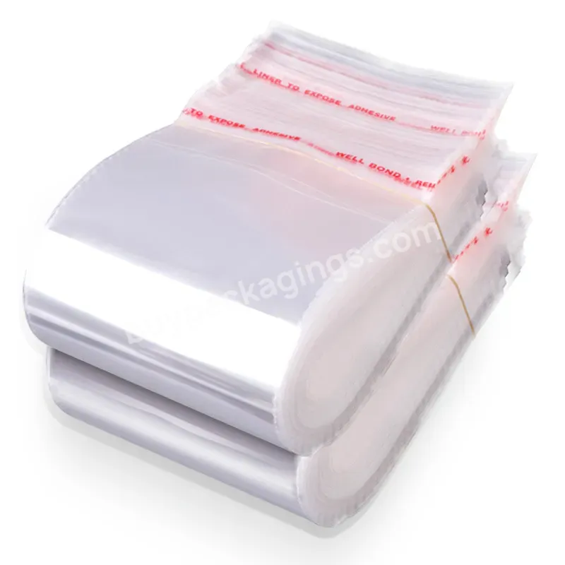 Custom Printed Recycled Garment Clothes Clear Self Adhesive Seal Plastic Bags Resealable Opp Bag Logo With Custom Printing - Buy Opp Poly Plastic Cello Packaging Bags,Resealable Transparent Custom Poly Bag Packaging Clear Plastic Poly Opp Bags For Cl