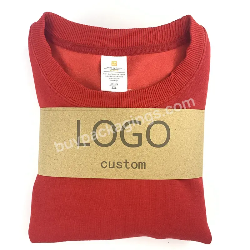 Custom Printed Recycled Kraft Paper Clothing Packaging Sleeve Wrap Clothes Tshirt Roll Sweatshirt - Buy Sweatshirt Packaging Sleeve,Clothes Sleeve Wrap Packaging,Kraft Paper Sleeve Wraps For Clothing.