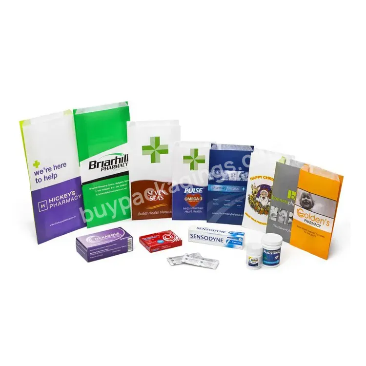 Custom Printed Retail Pharmacy Paper Bags For Medicine - Buy Pharmacy Paper Bags,Paper Bag For Pharmacy,Pharmacy Bag.