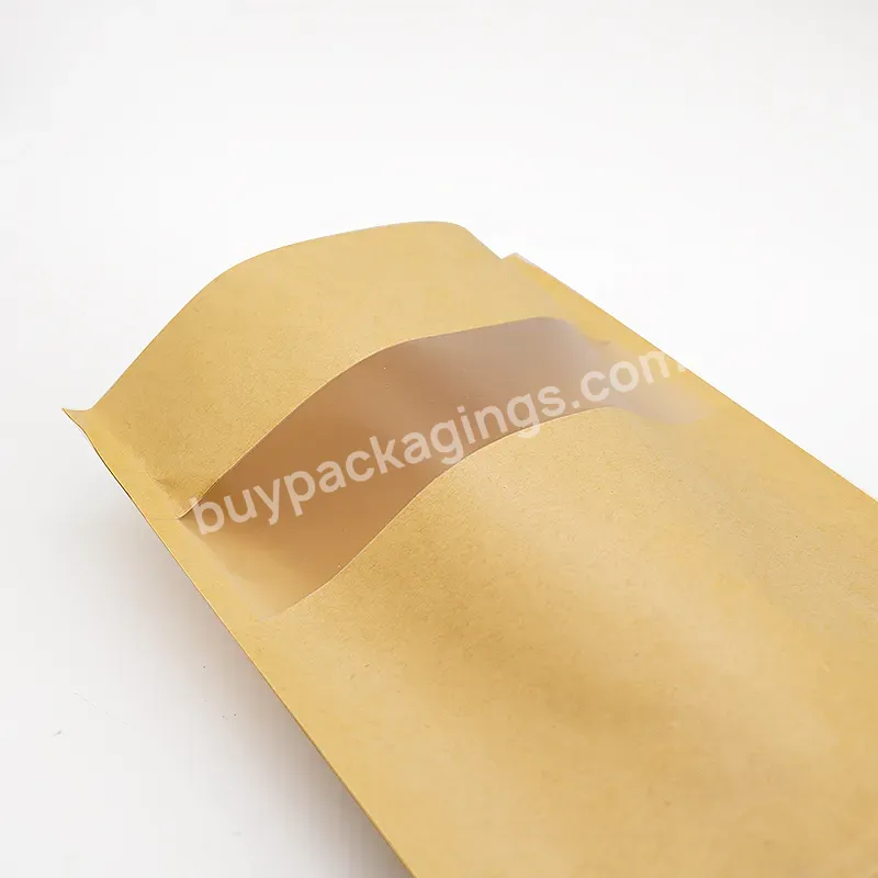 Custom Printed Small Biodegradable Food Packaging Ziplock Bag Brown Kraft Paper Stand Up Pouch With Window - Buy Kraft Paper Stand Up Pouch,Custom Printed Stand Up Pouch,Biodegradable Stand Up Pouch With Window.