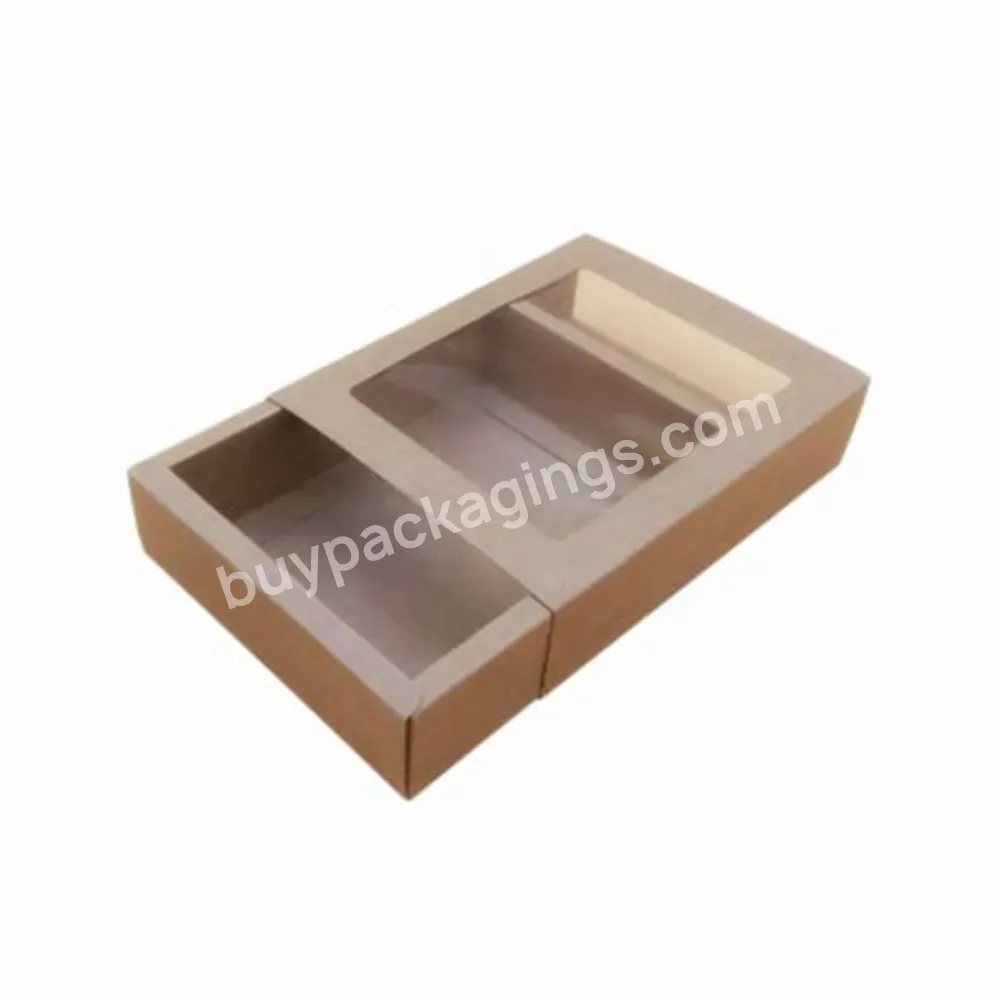 Custom Printed Small Packaging Sliding Soap Display Kraft Paper Drawer Box With Transparent See Through Pvc Window - Buy Soap Display Boxes,Kraft Soap Box,Rose Soap Flower Gift Box.