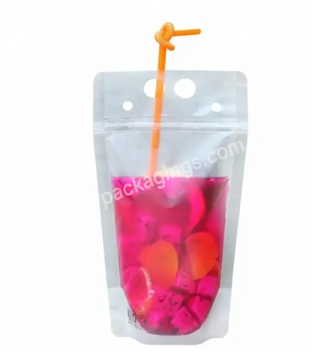 Custom Printed Transparent Plastic Ziplock Water Juice Bags / 500ml Stand Up Drink Pouches - Buy Drink Pouch With Spout Packaging,Drinking Water Plastic Pouches Healthy Nutrition Laminated Liquid Drinking Plastic Standup Zipper Bag,Fruit Drink Pouch