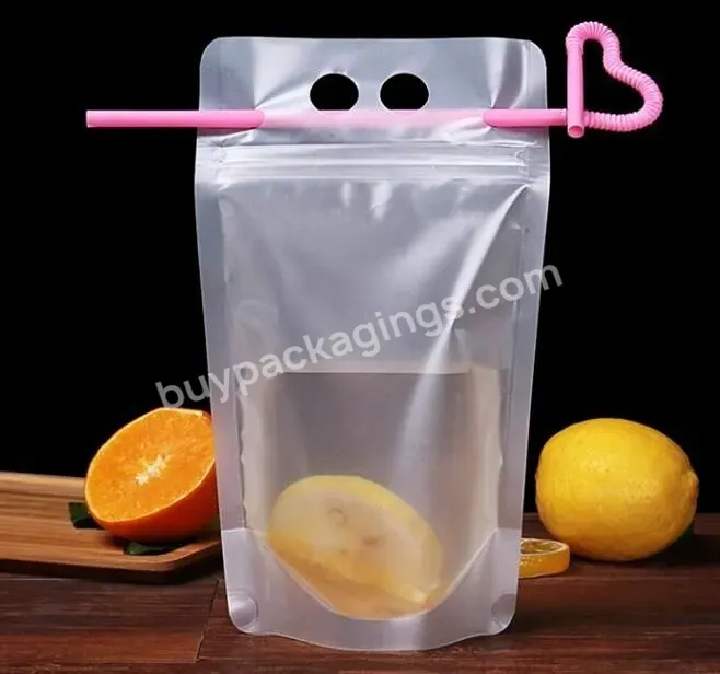 Custom Printed Transparent Plastic Ziplock Water Juice Bags / 500ml Stand Up Drink Pouches - Buy Drink Pouch With Spout Packaging,Drinking Water Plastic Pouches Healthy Nutrition Laminated Liquid Drinking Plastic Standup Zipper Bag,Fruit Drink Pouch