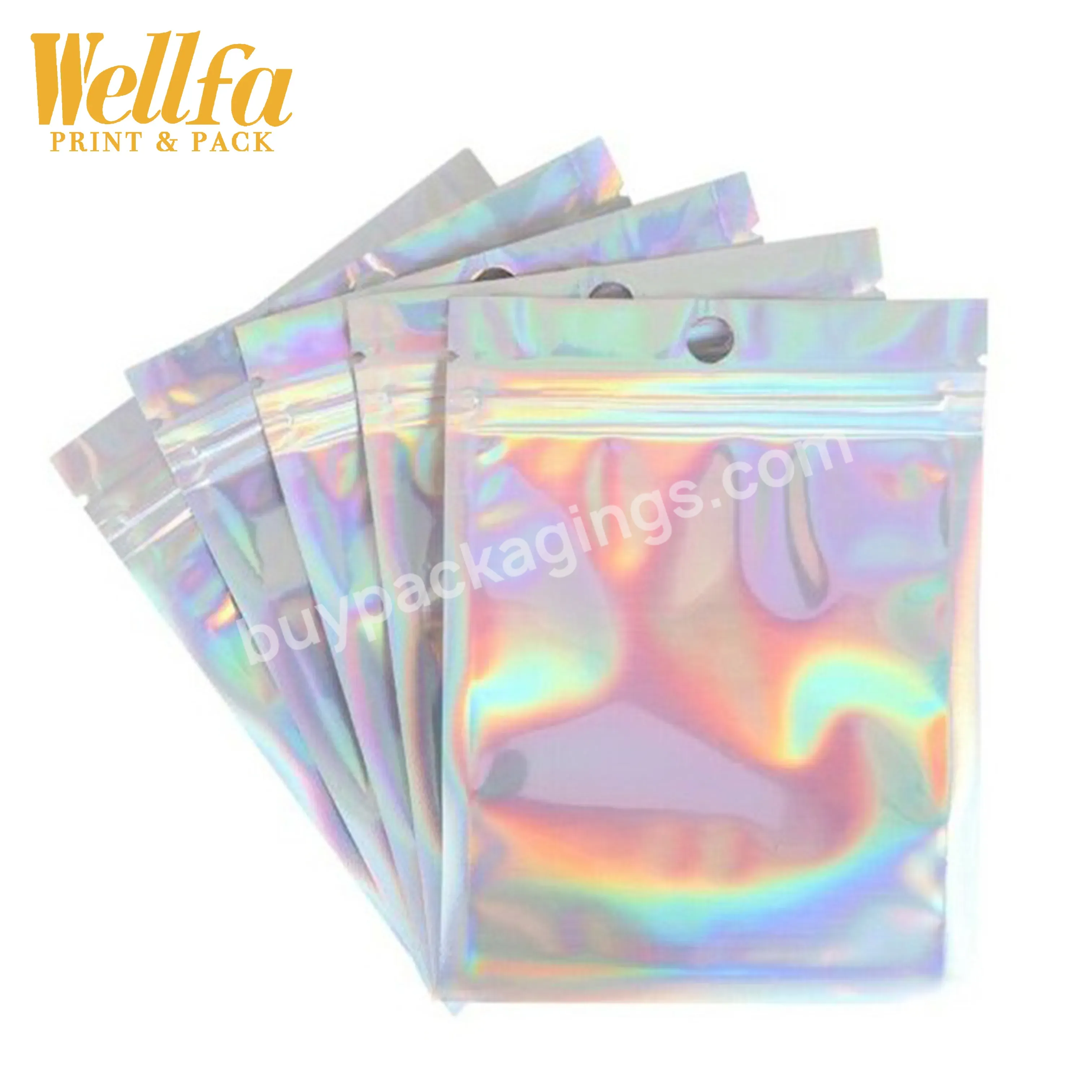 Custom Printed Waterproof Glossy Surface Plastic Aluminum Laminated Mobile Phone Flat Bag With Zipper - Buy Plastic Hologram Material Transparent Plastic Packaging Flat Pouch,Pet Light-blocking Plastic Flat Bag With Zipper,Holographic Small Zipper Po