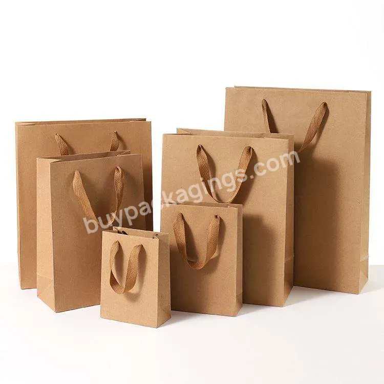 Custom Printed Your Own Logo Kraft Gift Craft Shopping Paper Bag With Handles - Buy Recyclable Kraft Paper Bag With Twisted Handle Reusable Shopping Paper Bags Logo Printed,Paper Bag With Logo Print,Paper Bag With Handles For Shoes Clothing Shopping