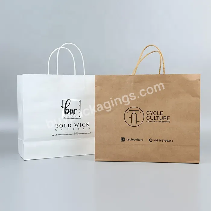 Custom Printed Your Own Logo White Brown Kraft Gift Craft Handle Shopping Paper Bag - Buy Paper Bags,Paper Bag Custom,Paper Bag Logo.