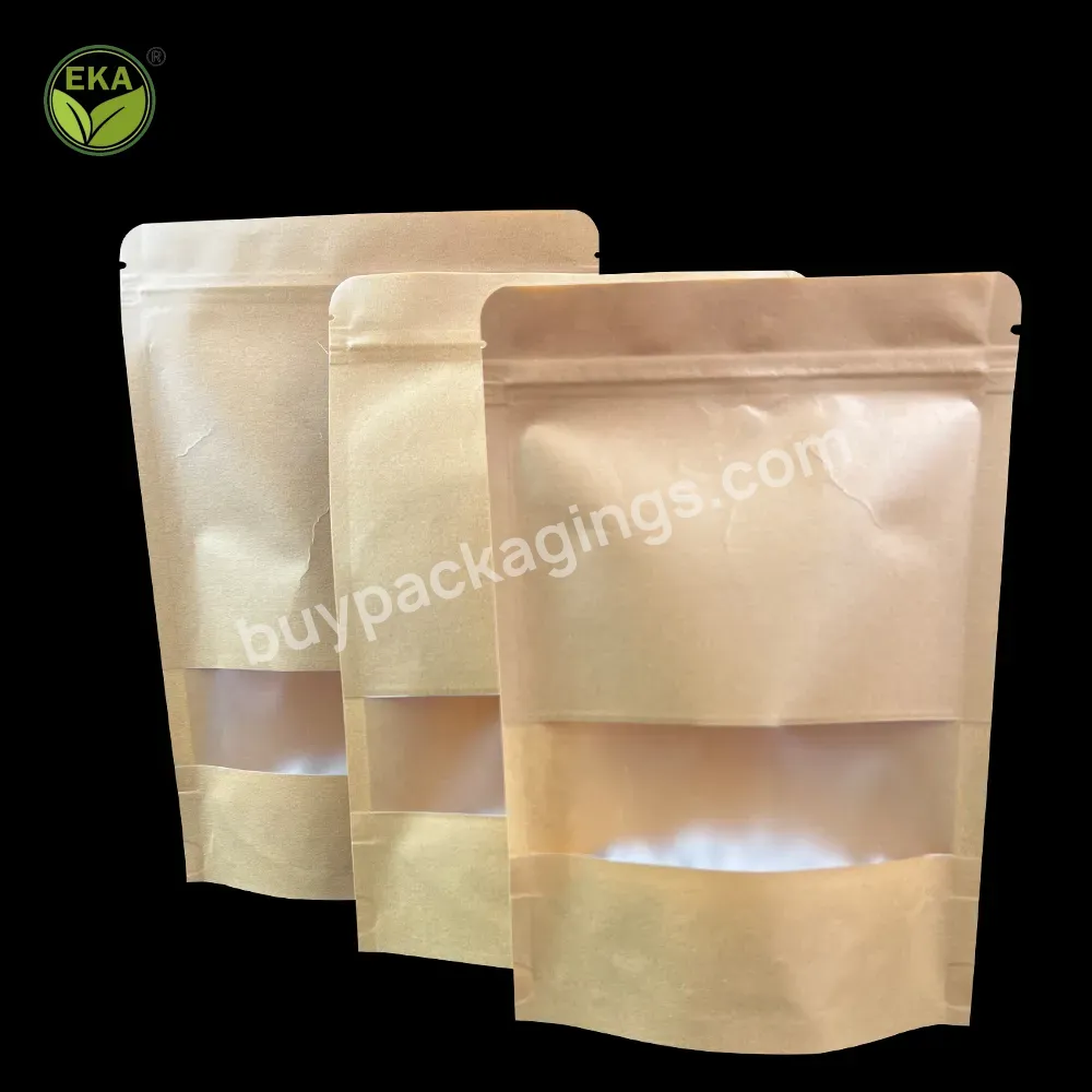 Custom Printed Ziplock Kraft Paper Stand Up Pouch/ Food Packaging Bag With Zipper And Window - Buy Food Packaging Bag With Zipper,Ziplock Kraft Paper Stand Up Pouch,Custom Printed Ziplock Kraft Paper Stand Up Pouch With Window.