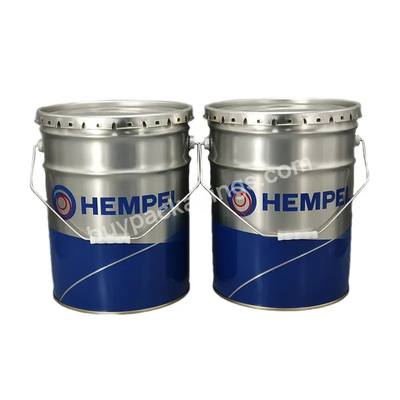 Custom Printing 18l 5gallon 20 Liter Round Metal Tin With Lock Ring Lid Pail Tinplate Pail For Paint Packaging - Buy Customized,Oil Tin Can,Can Container.