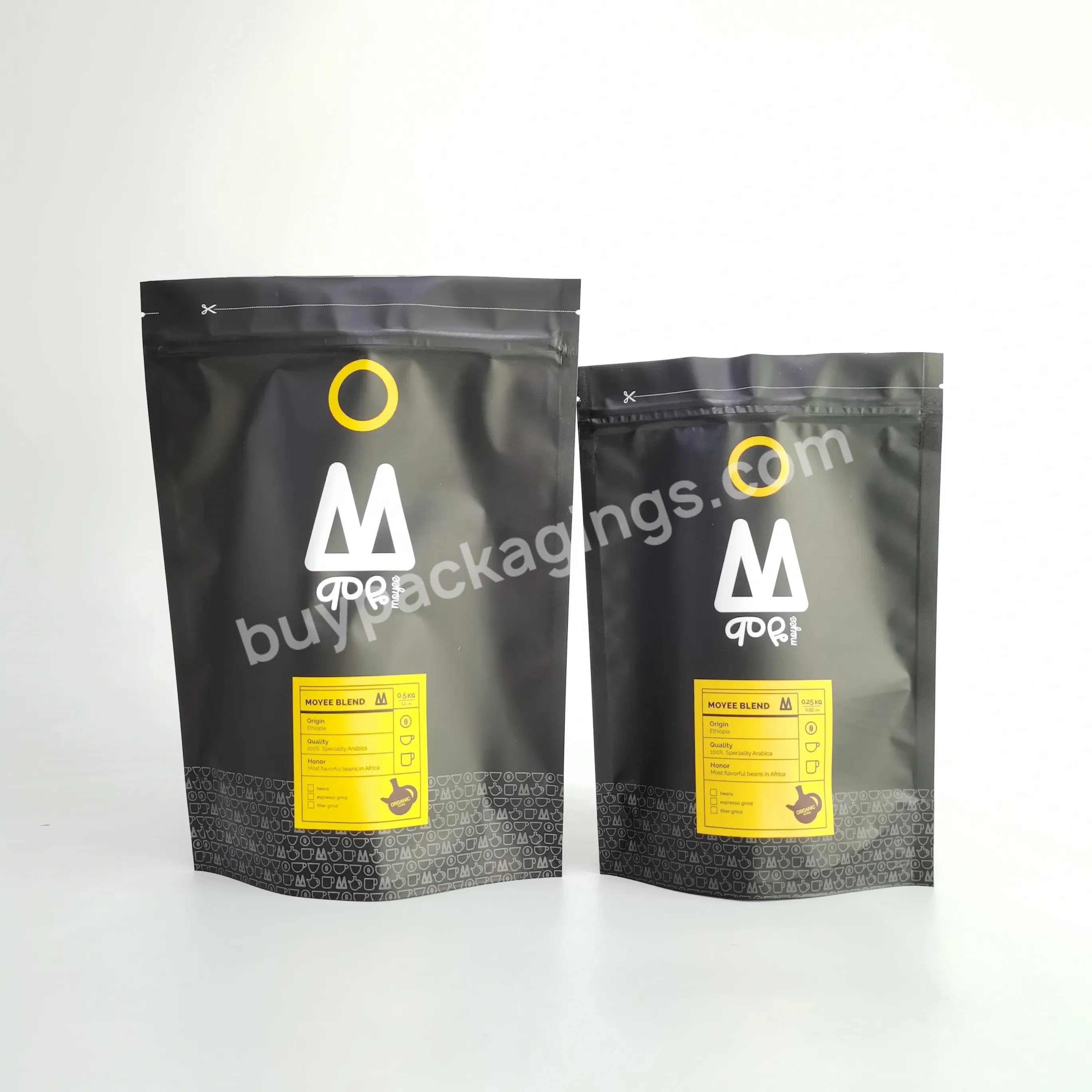 Custom Printing 250g Stand Up Coffee Bag Mylar Plastic Bag Coffee Bag With Valve For Coffee Ground - Buy Stand Up Coffee Bag,Mylar Bag,250g Coffee Bag.