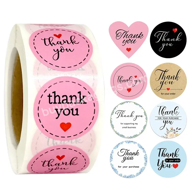 Custom Printing Adhesive Sticker Labels In Roll Decorative Ceiling Thank You Sticker Roll For Christmas Gifts Wedding Party - Buy Kraft Paper Sticker Sealing Sticker 500 Pcs Stickers Thank You Stickers Rolls Cards,500pcs Adhesive Baking Label Round K