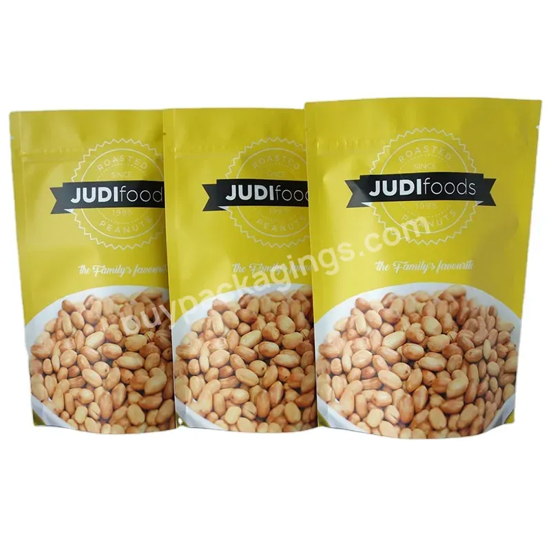 Custom Printing Aluminum Foil Stand Up Bottom Gusseted Zip Lock Peanut Snack Packaging Pouch Plastic Food Bag With Own Logo - Buy Snack Packaging Bag,Peanut Packaging,Food Bag Printing.