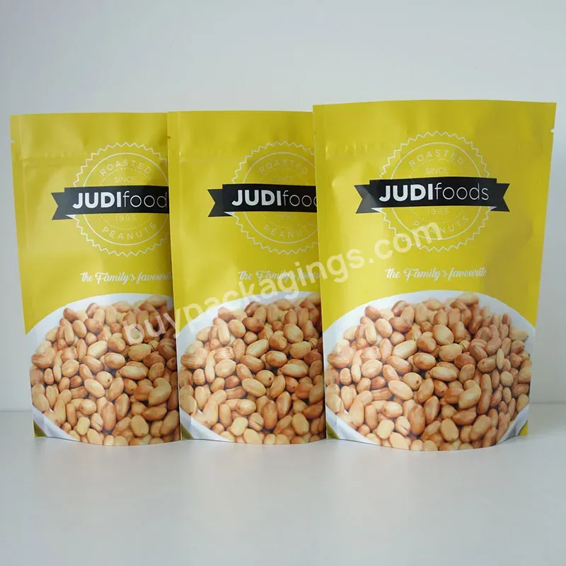 Custom Printing Aluminum Foil Stand Up Bottom Gusseted Zip Lock Peanut Snack Packaging Pouch Plastic Food Bag With Own Logo - Buy Snack Packaging Bag,Peanut Packaging,Food Bag Printing.