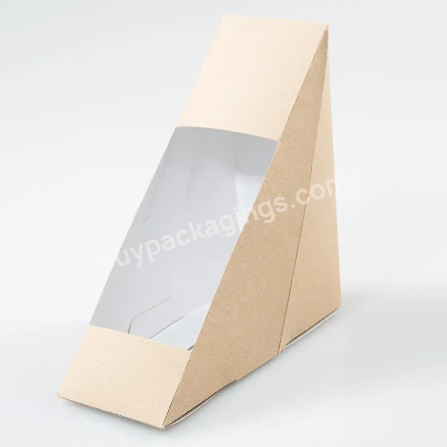 Custom Printing Box Eco-friendly Triangle Sandwich Packaging Box Window Kraft Paper Box For Sandwiches - Buy Sandwich Packaging Box,Kraft Paper Box For Sandwiches,Custom Printing Box.