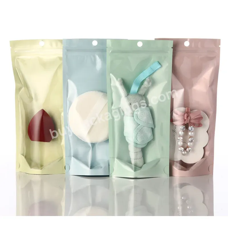 Custom Printing Cosmetic Bag Printed Stand Up Pouches Plastic Zipper Packaging Colorful Aluminum One Side Clear Stand Up Pouch - Buy Colorful Stand Up Pouch,Plastic Food Packaging Bag,Food Bag With Clear Window.