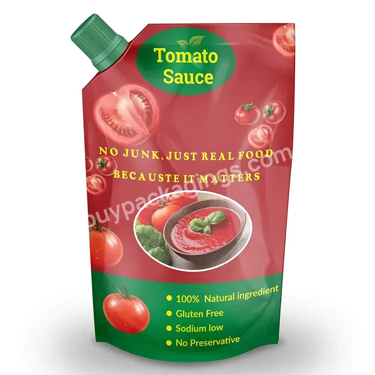 Custom Printing Eco Friendly Excellent Quality Nylon Plastic Edible Doypack Spout Pouch Mylar Bag Tomato Sauce Salad Packaging - Buy Salad Packaging,Salad Bag,Food Packaging Salads.