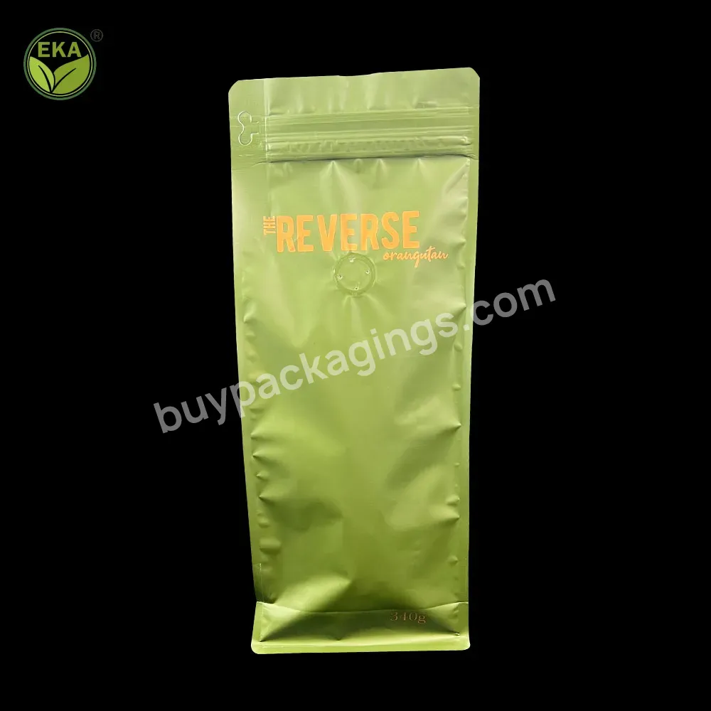 Custom Printing Flat Bottom Coffee Bean Packaging Bag Eight Side Seal Biodegradable Flat Bottom Coffee Bag With Valve - Buy Coffee Beans Bag,Coffee Beans Packaging Bag,Coffee Beans Packaging Bag With Valve.